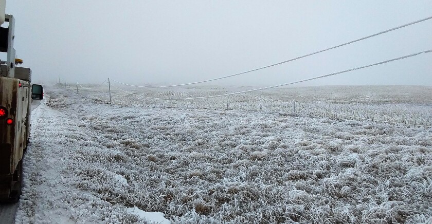 powerlines with ice