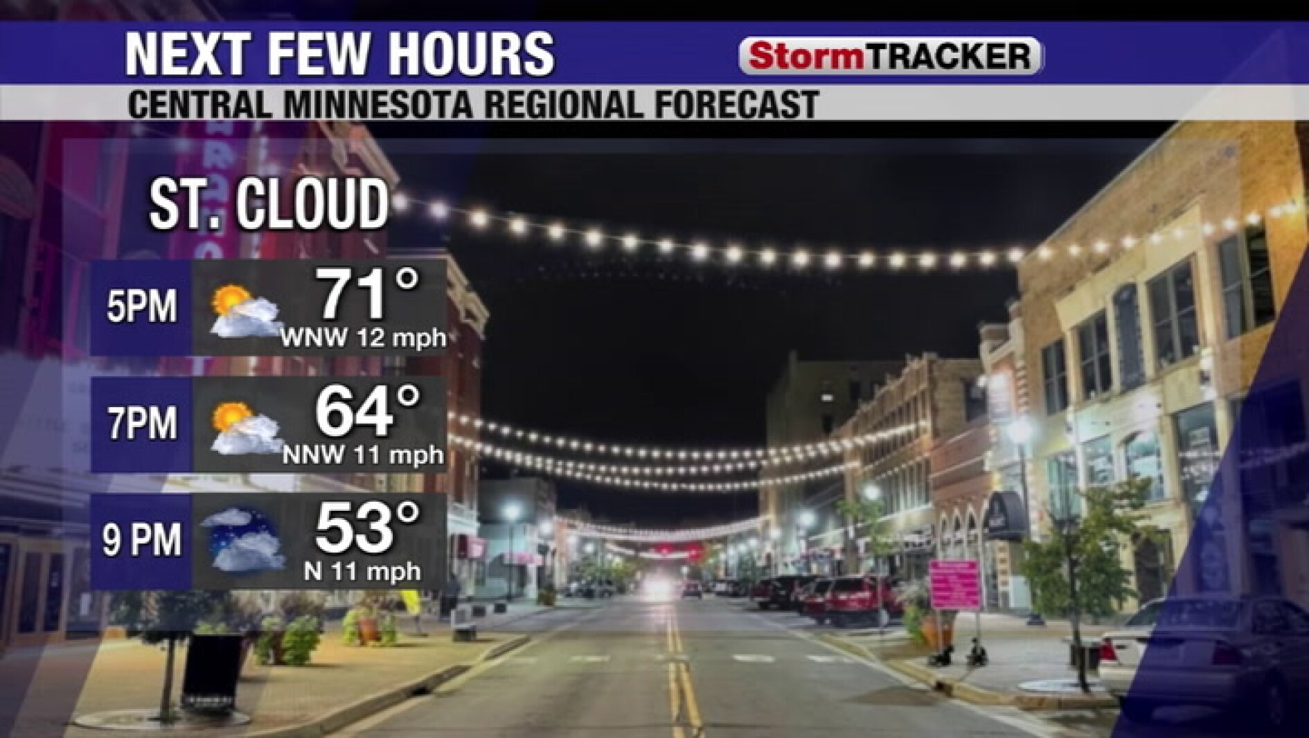 Cooler and seasonable temps sliding into central Minnesota tonight