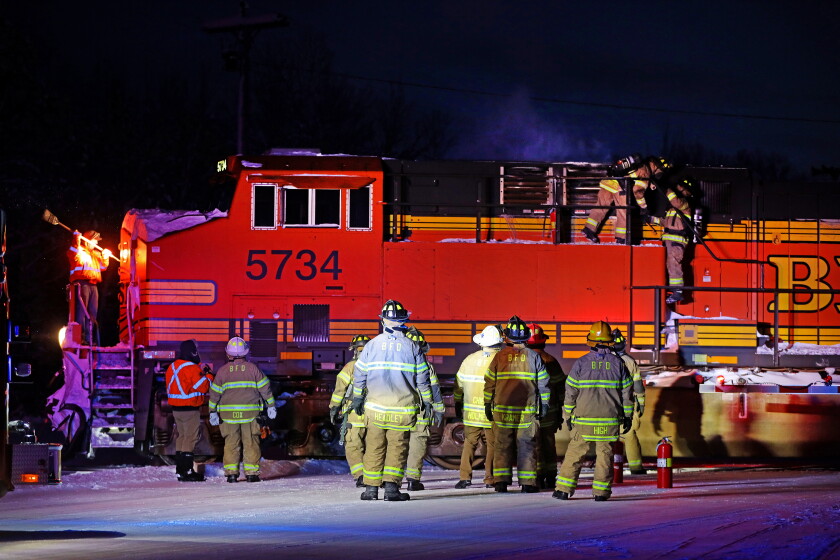 7 Train Fire Electrical fire prompts train to stop near Brainerd as crews respond in ...