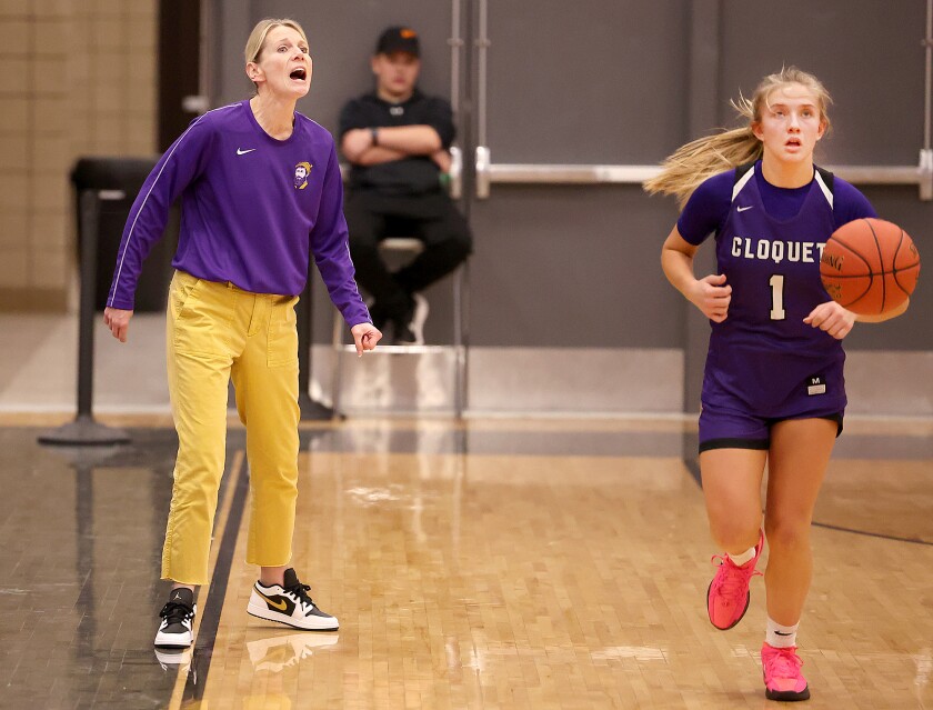Coach yells out play.