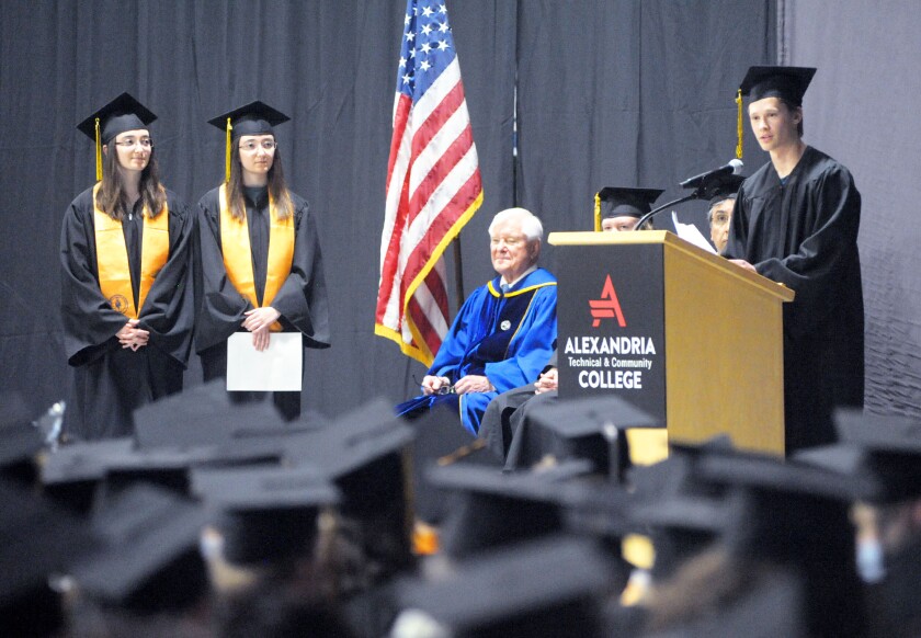 Alexandria Technical and Community College graduates celebrate their