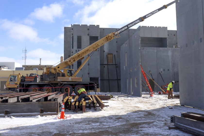 At Grand Rapids construction site.