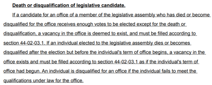EMBED: Pollert bill on legislative vacancies