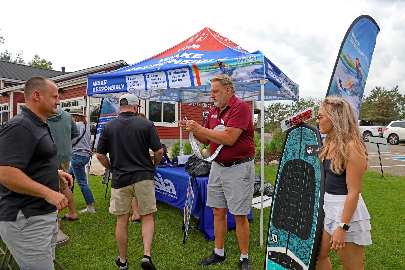 Watersports etiquette presentation as part of the Wake Responsibly event Saturday, June 18, 2022, during the ninth annual Bar Harbor In-Water Boat Show at the Bar Harbor Supper Club on Gull Lake.