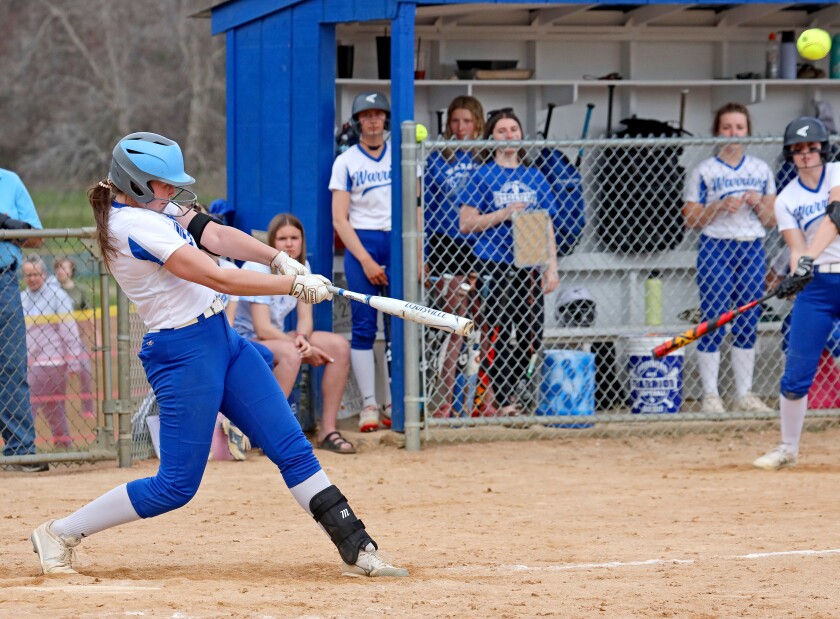 Brainerd's Olivia Tautges hits a home run against Bemidji.