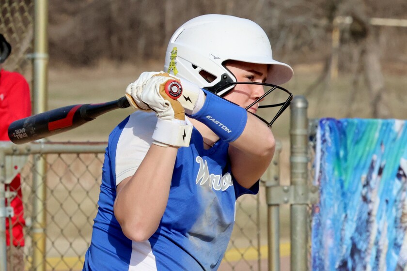 Ruthie Owen from Brainerd hits the ball against Owatona on Friday, April 11, 2025, in Brainerd.