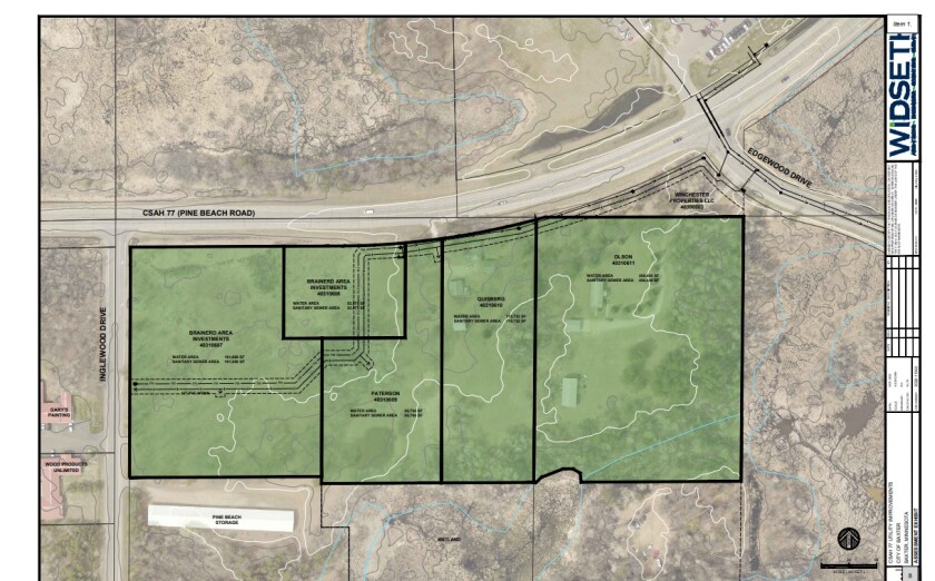 Land parcels are highlighted on a map