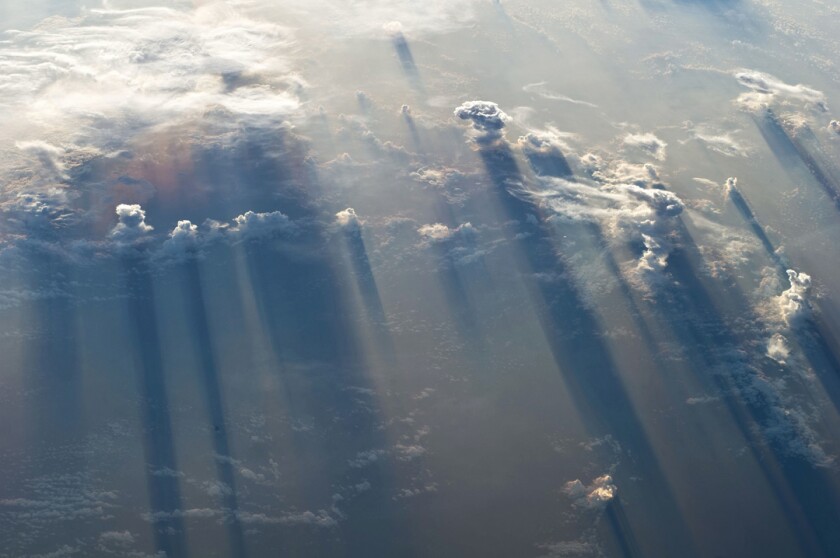 Crepuscular rays ISS