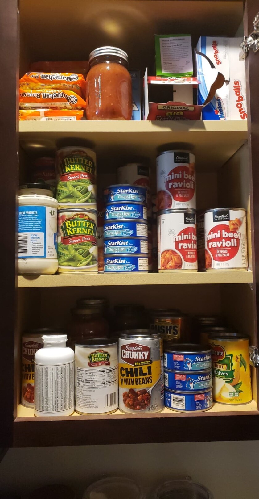 Austin Albrecht food cache bought at Hornbachers.jpg