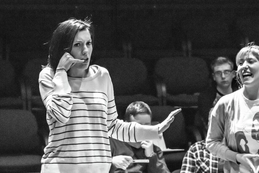 The cast of Theatre B's "Equivocation" features Shea Hittman, David Wintersteen (director), Jacob Hartje, Carrie Wintersteen, Mic Reid, Missy Teeters and Matthew Collie, who plays Shakespeare. W. Scott Olsen / Special to The Forum