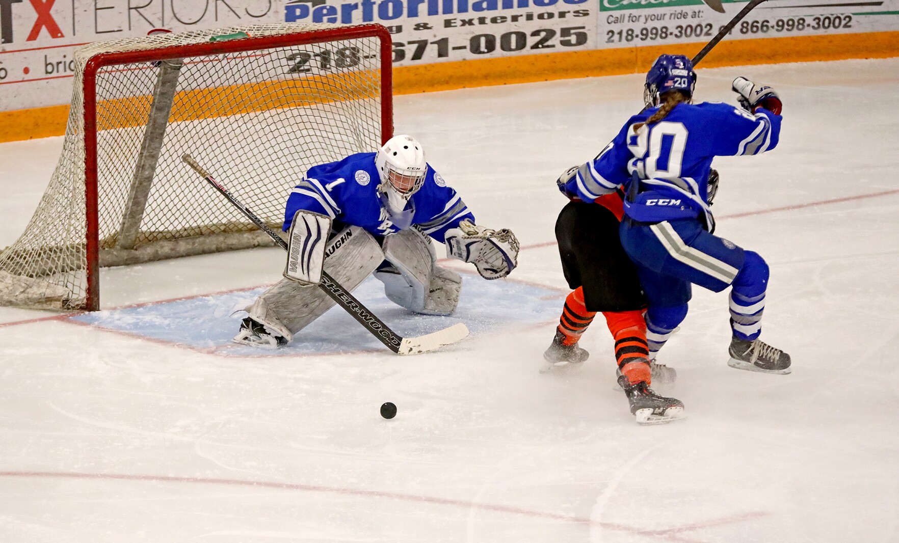 Brainerd/Little Falls girls hockey take on the Moorhead Spuds Thursday, Feb. 17, 2022, during the Section 8-2A Section Final in Fergus Falls.
