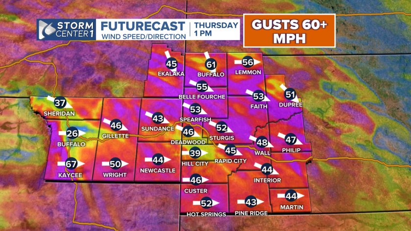 Forecast Direction Thursday Forecast: Very strong wind gusts today - Rapid City, South ...