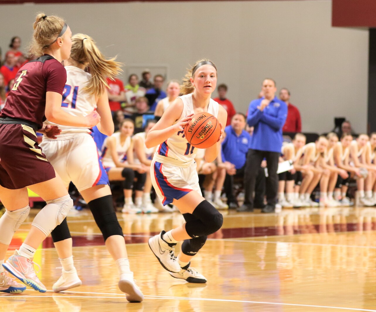 Pequot Lakes Patriots girls basketball during the 2022 Class 2A State Tournament.