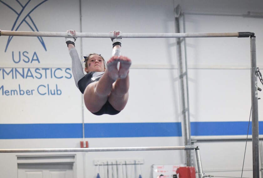 Bemidji competes against Alexandria in gymnastics