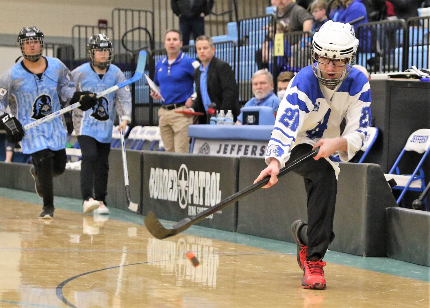 Brainerd vs Dakota United Saturday, March 19, 2022, during the adapted floor hockey state championship game at Bloomington Jefferson High School.