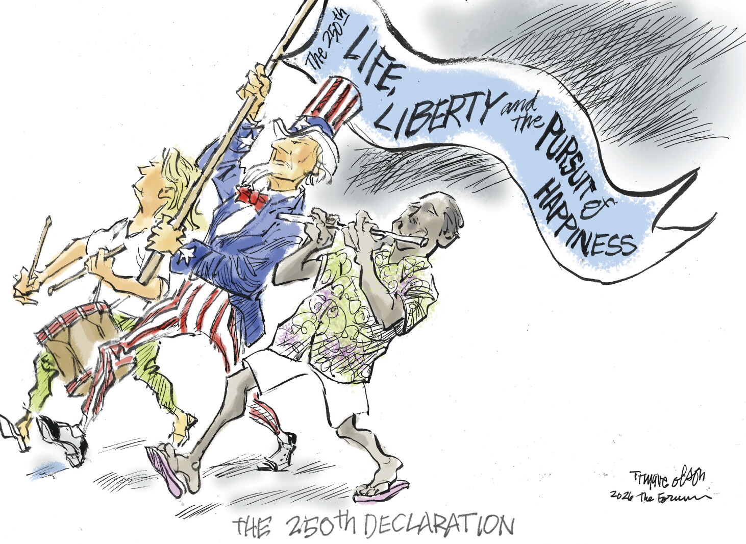 Trygve Olson cartoon: The 250th declaration