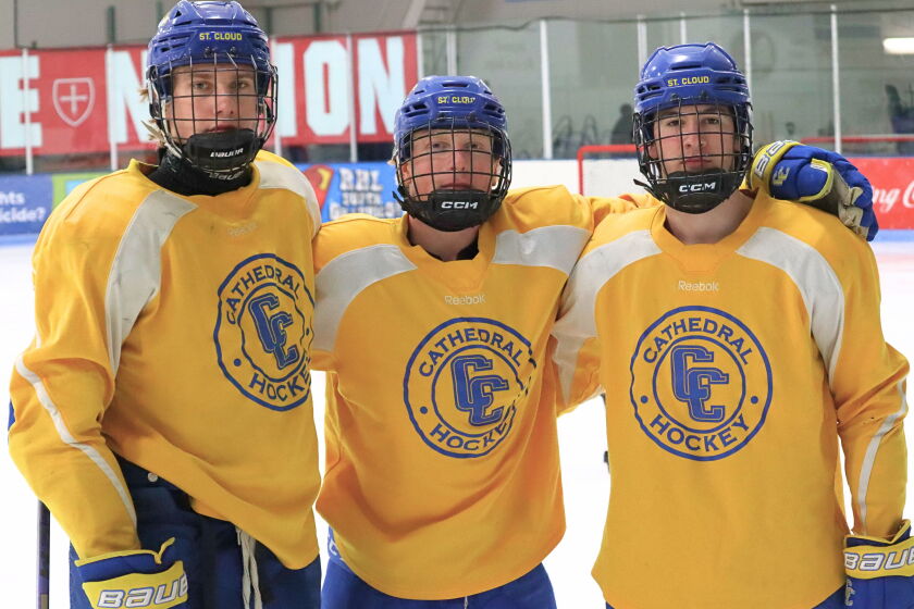 Cathedral hockey team's top line has The 3 Amigos The Rink