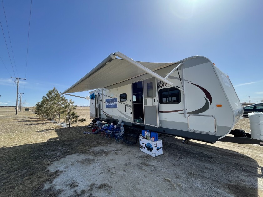 Findley Dickey's camper, gifted from Make-A-Wish North Dakota, is pictured.