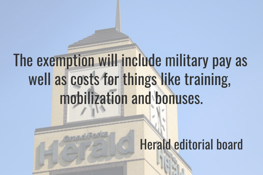 Our view: New tax exemption for military adds to North Dakota’s