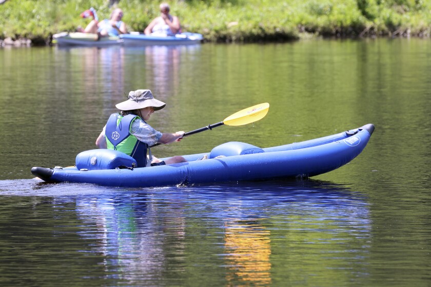 Man kayaking.