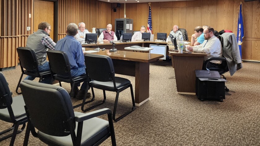 Commissioner Don Linssen serves as chairman of the Nobles County Board of Commissioners during a work session on Wednesday, Dec. 28, 2022.
