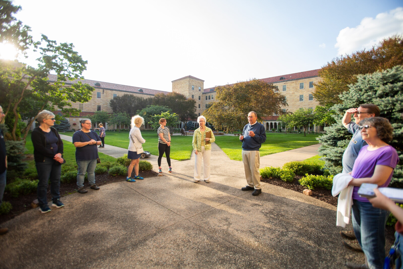 Communication Statues Marble pillars, stone statues highlight 70-year-old Assisi Heights ...