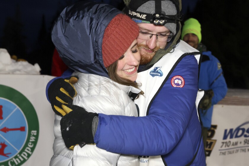 At the John Beargrease finish line.
