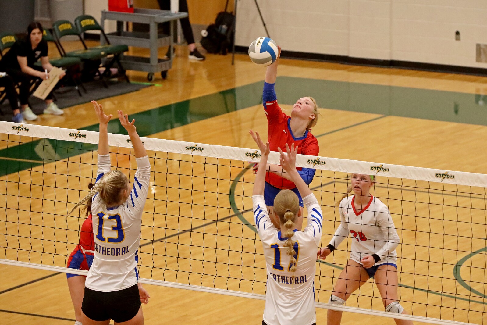 Pequot Lakes against St. Cloud Cathedral on Saturday, Nov. 5, 2022, during the Section 6-2A Final at Sauk Rapids.