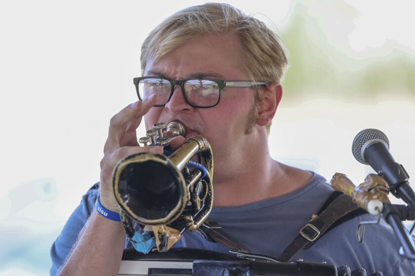 man performs with accordion