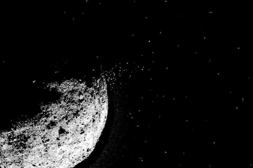 Bennu ejects rocks