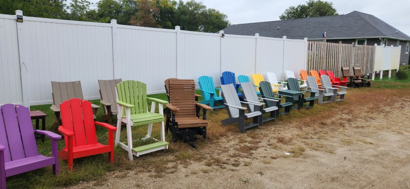 Outdoor furniture is sold at Taylors Country Store in Grove City.