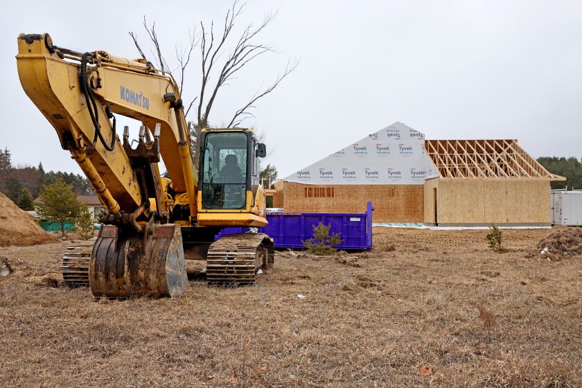 Construction of houses on Northtown Street in Brainerd.