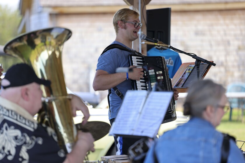 man performs with accordion