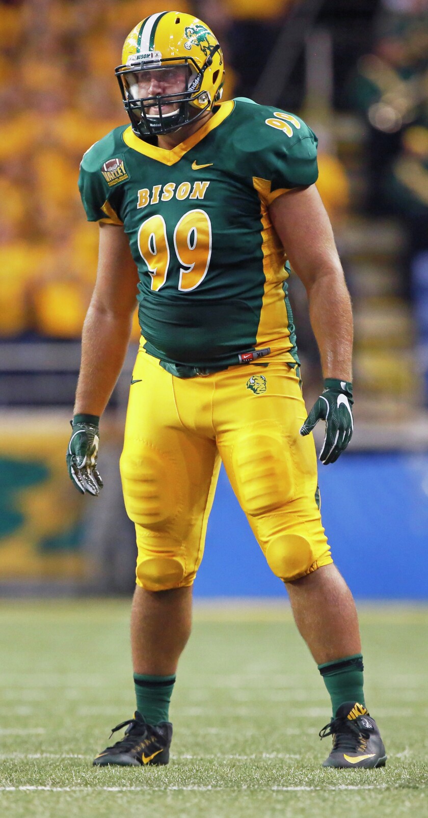 North Dakota State defensive lineman Nate Tanguay is sidelined for the season after suffering a knee injury in last Saturday's, Nov. 5, game against Youngstown StateDavid Samson / The Forum