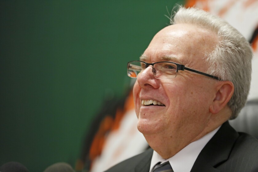 West Fargo Public Schools Superintendent David Flowers announces he will retire this summer during a press conference at the Leidal Education Center in West Fargo on Wednesday, Dec. 6, 2017. David Samson / Forum News Service