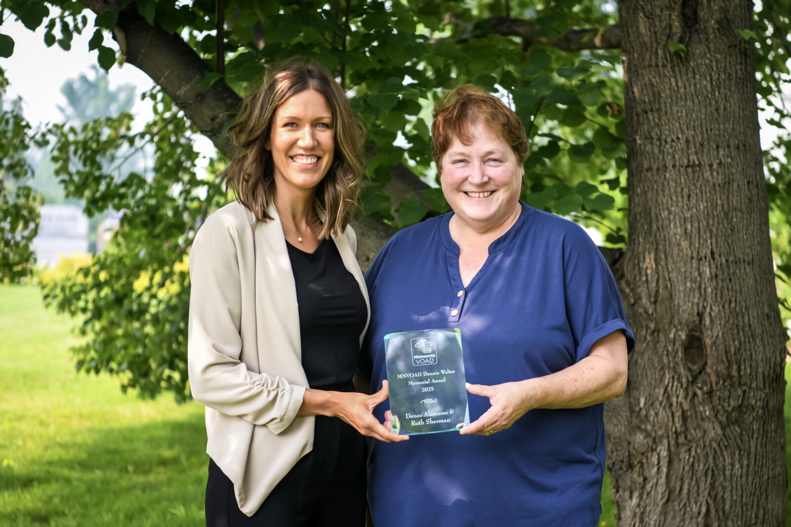 Denae Alamano, Ruth Sherman receive MNVOAD award for storm recovery efforts