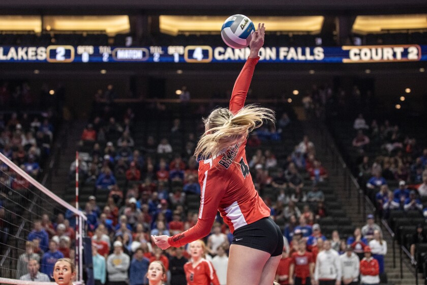 Cannon Falls, Pequot Lakes Class AA Championship volleyball