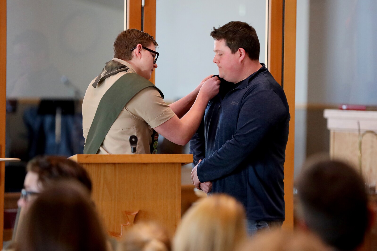 People attend Eagle Scout Tyler Stoen's Court of Honor on Sunday, Jan. 8, 2023, at Lord of Life Lutheran Church in Baxter.