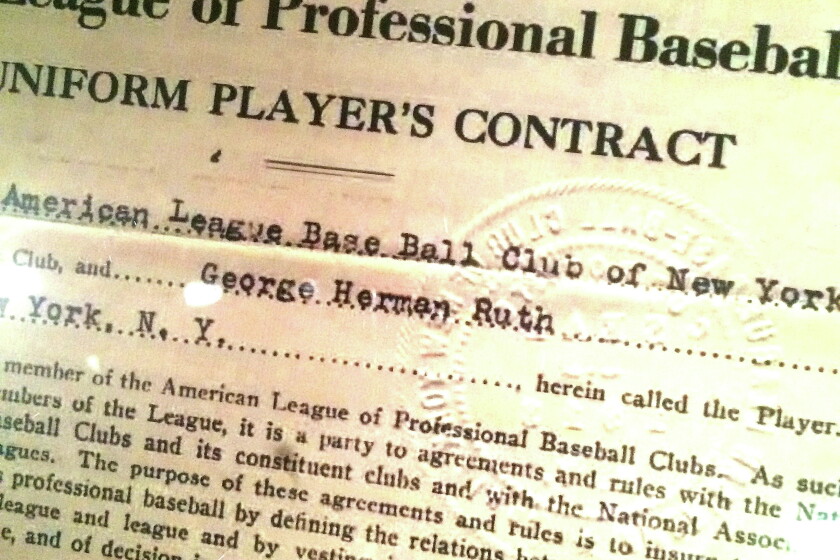 Baby Ruth Contract Last chance to see Babe Ruth's contract - Duluth News Tribune | News ...