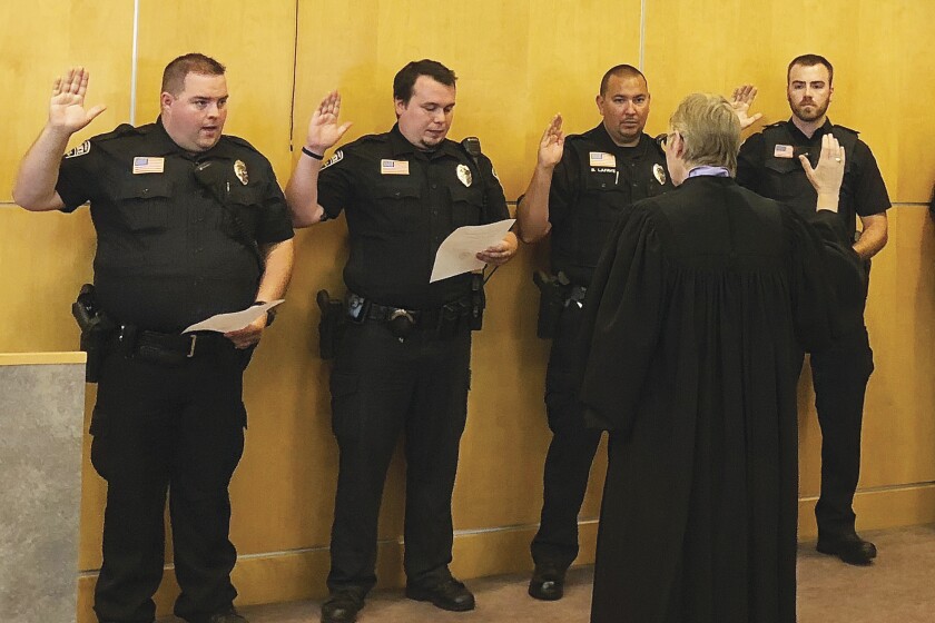 New Cloquet Police Officers Sworn In Cloquet Pine Journal News Weather Sports From Cloquet Minnesota