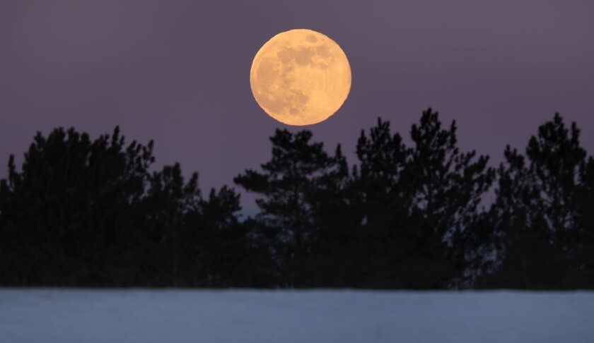 Full moon rising