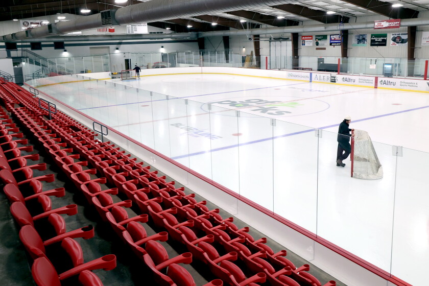 Bc Rink Completed Grand Forks arena renovation adds permanent seating around ...