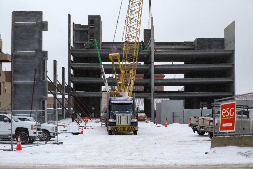 Larger concrete walls being put up.
