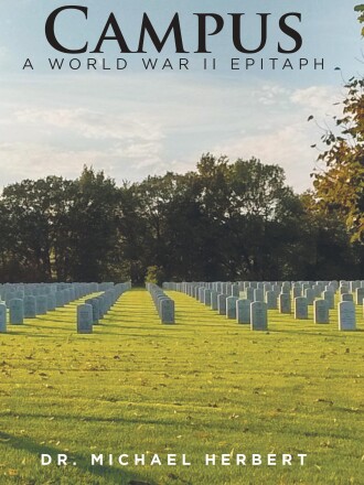A book cover with green grass and tombstones.