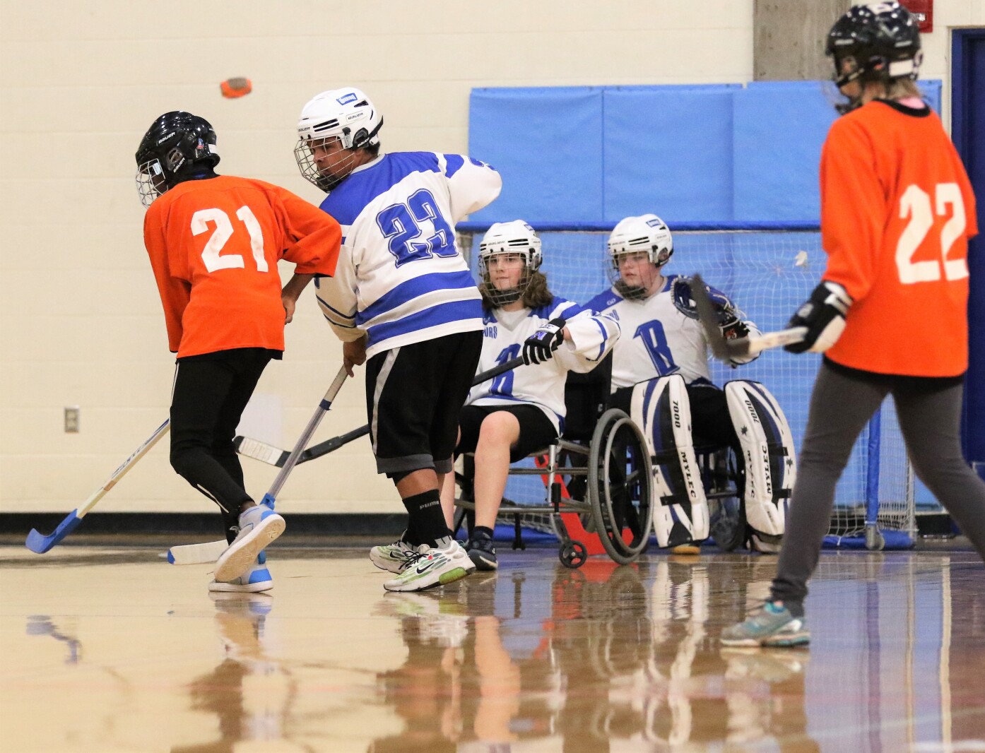 Brainerd floor hockey against St. Paul Humboldt Friday, March 18, 2022, in the State Quarterfinals at Bloomington Jefferson High School.