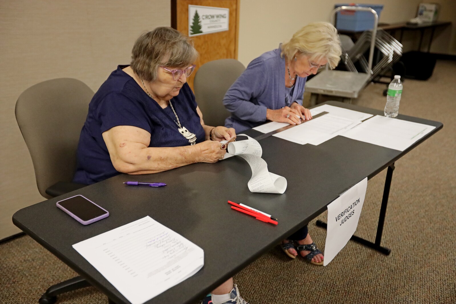A test run of Crow Wing County's Dominion voting machines