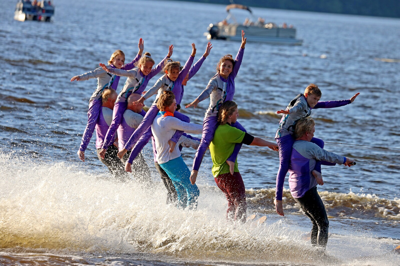 Ski Loons perform side stars
