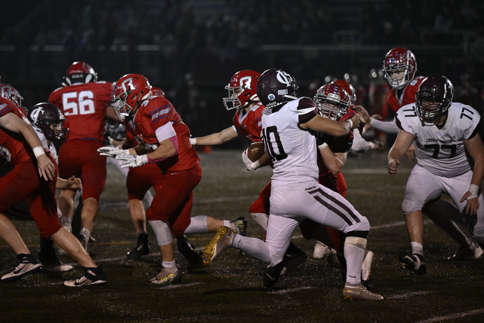 Crosby-Ironton Football vs. Moose lake Willow River and fans at the Section 7A game.