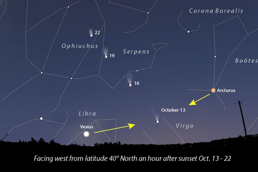 Comet Tsuchinshan-ATLAS map