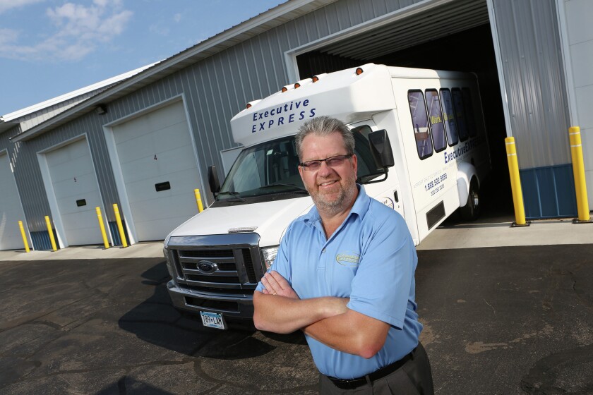 Larry Logeman, owner of Executive Express, a St. Cloud-based company that provides shuttle services to and from the Minneapolis airport, recently purchased Brainerd-based shuttle service Lakes Express. (Submitted photo)